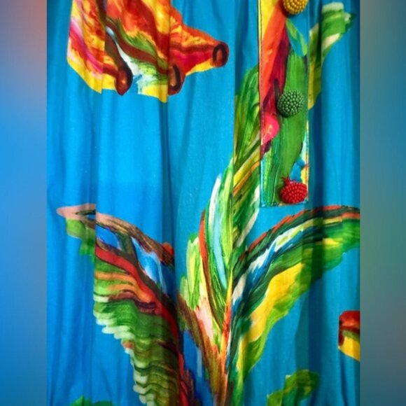 FARM Rio Multicolor Banana Print Boho Maxi Dress - Size L - Picture 12 of 14